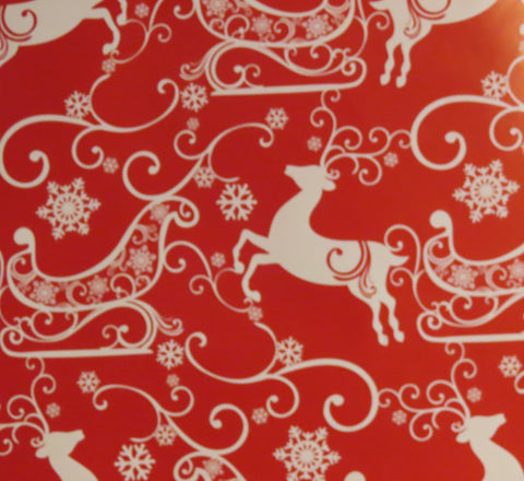 Red & White Reindeer Wrapping Paper