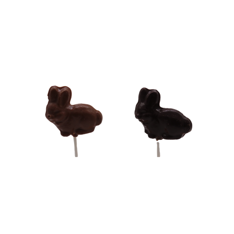 chocolate flat bunny lollipops