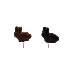 chocolate flat bunny lollipops